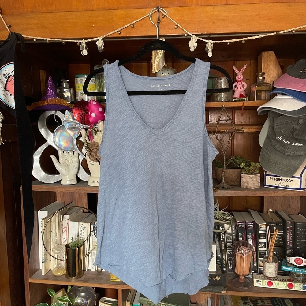 American Eagle blue tank top sz small